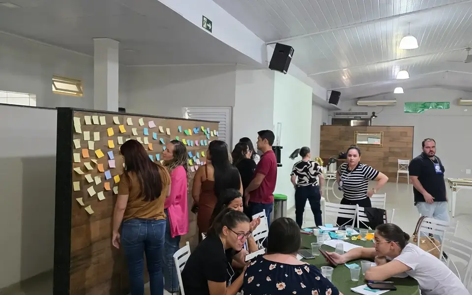 Atividade colaborativa com post-its